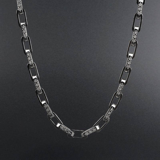 10MM White Gold Mariner Link Chain - Polished Anchor Link