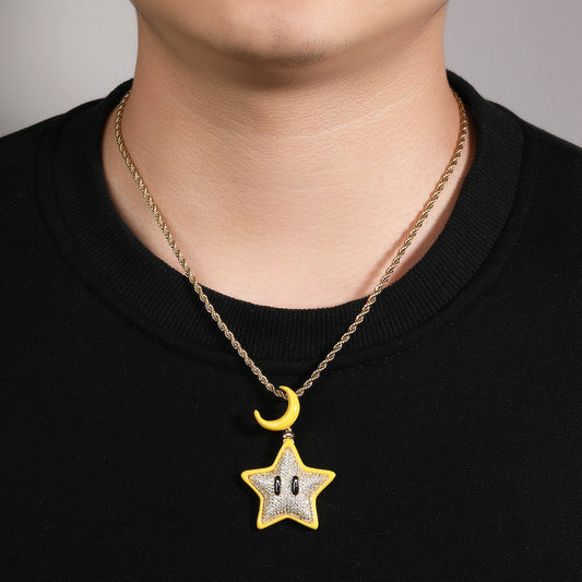 Gold Star Pendant - Night Glow Moon Charm