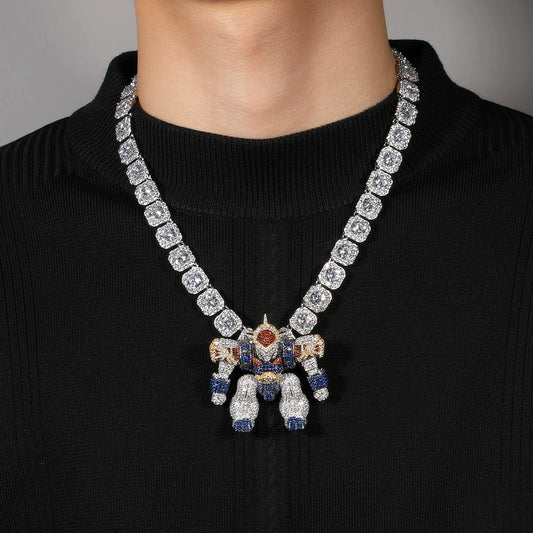 Iced Mecha Warrior Pendant
