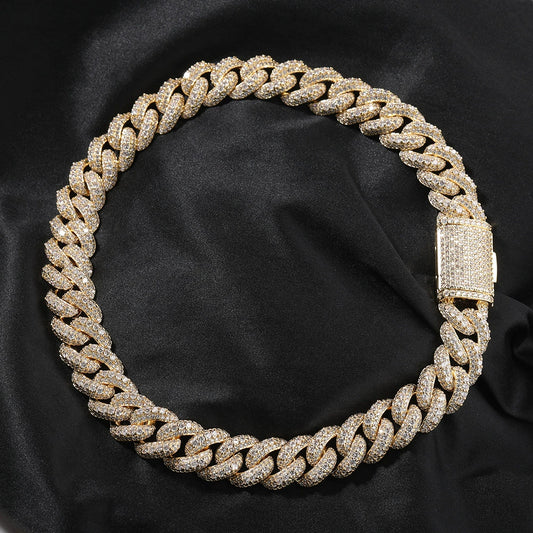 18MM 18K Gold Plated Cuban Link Chain - Fully Iced