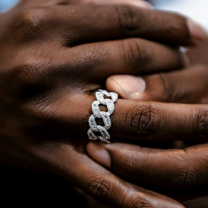 Cuban Link Iced Ring