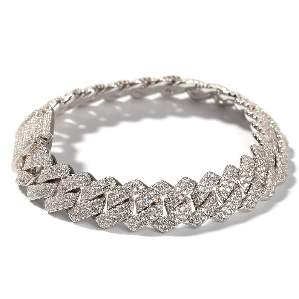 14MM Cuban Bracelet - Ice Grind