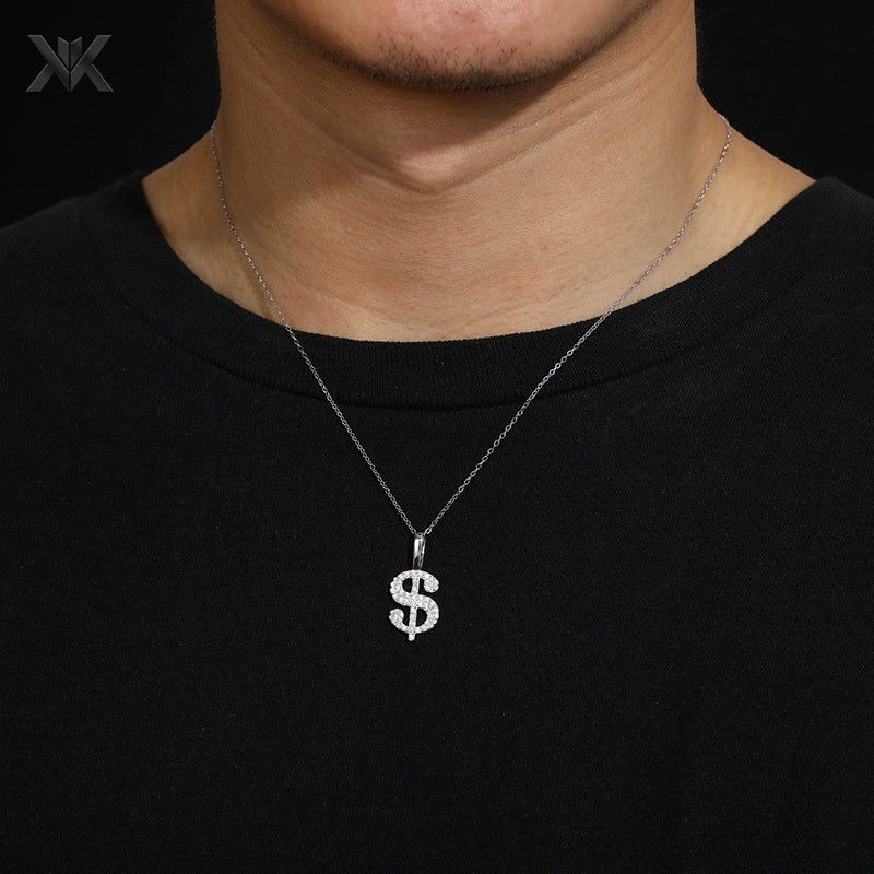 S925 Moissanite Dollar Pendant - Ice Grind