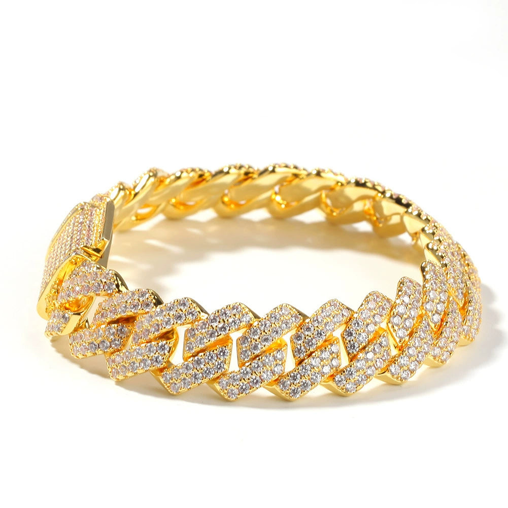 14MM Cuban Bracelet - Ice Grind
