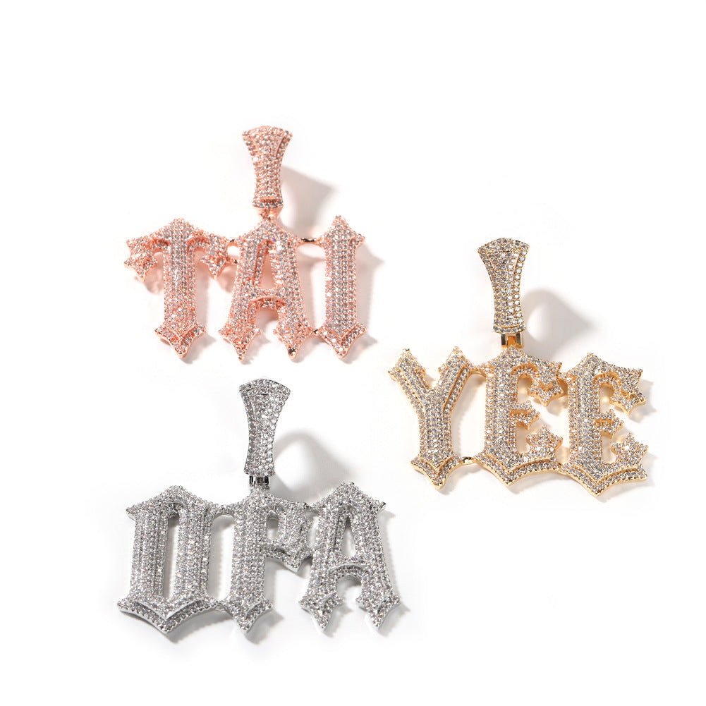 Custom Gothic Letter Pendant