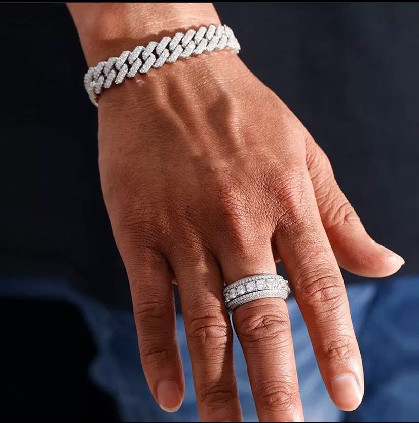 14MM Cuban Bracelet - Ice Grind
