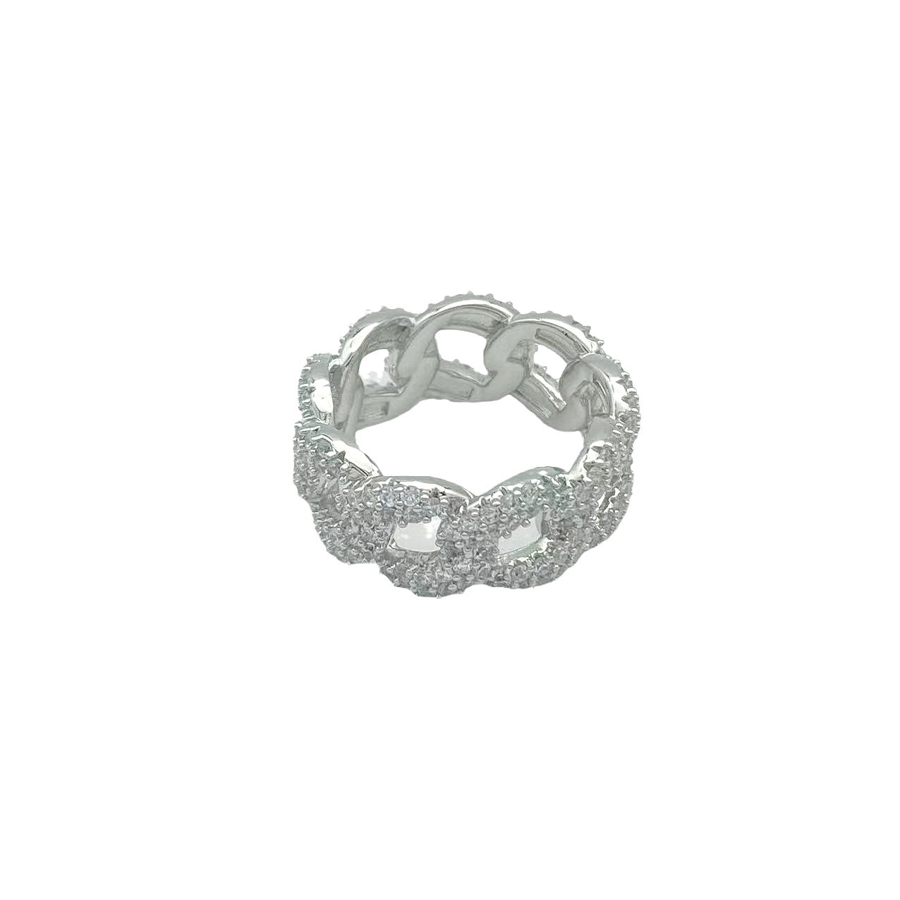 Cuban Link Iced Ring