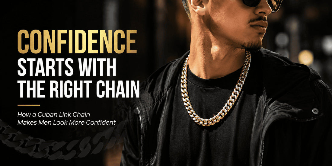 IceGrind cuban link chain blog cover showing a confident young man wearing a bold gold chain for standout style