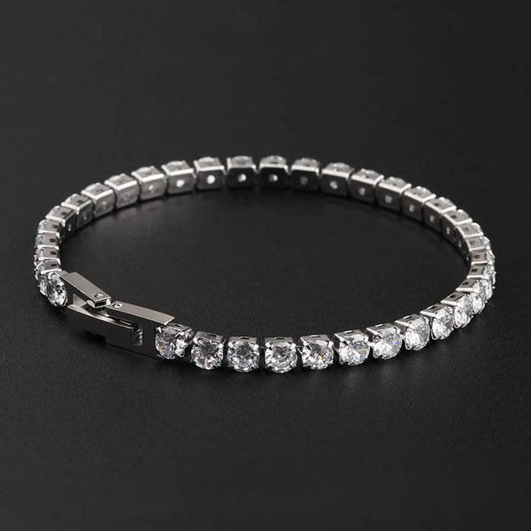 5MM White Gold Tennis Bracelet - Classic Round Stone