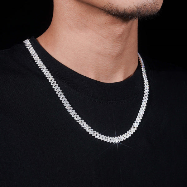 7MM S925+Moissanite Cuban Link Chain