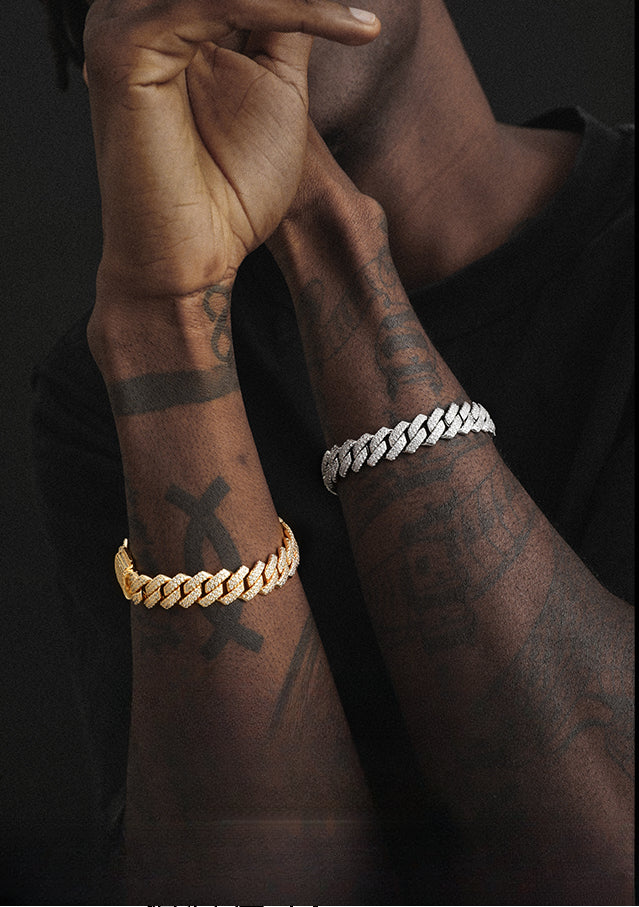 14MM Cuban Bracelet - Ice Grind