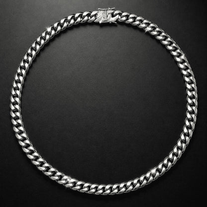 Colossal IceGrind 12mm White Gold Miami Cuban Link Chain. An extreme thickness and maximum presence cuban link miami chain.