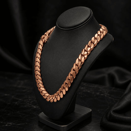 16MM Rose Gold Miami Cuban Link Chain - Thick Cuban Chain
