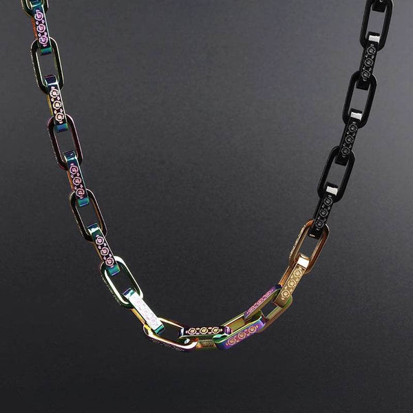 10MM Black Iridescent Mariner Link Chain - Polished Anchor Link