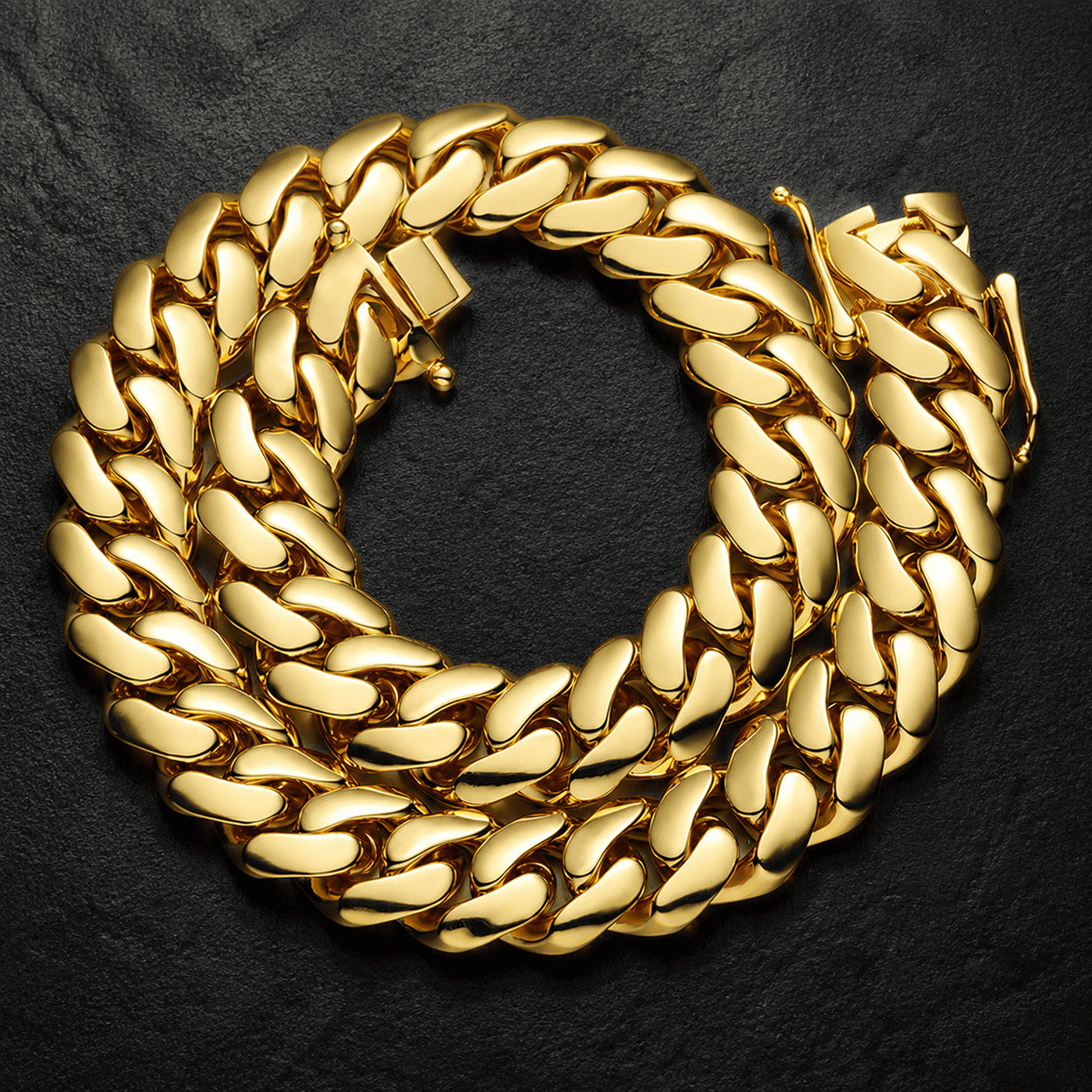 20MM Gold Miami Cuban Link Chain - Extra Wide Statement Links