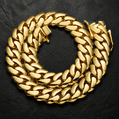 20MM Gold Miami Cuban Link Chain - Extra Wide Statement Links