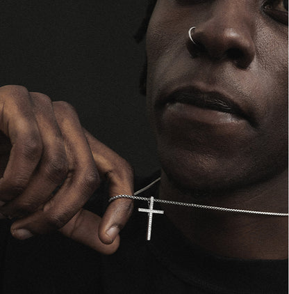 Micro Cross Drip Pendant - Ice Grind