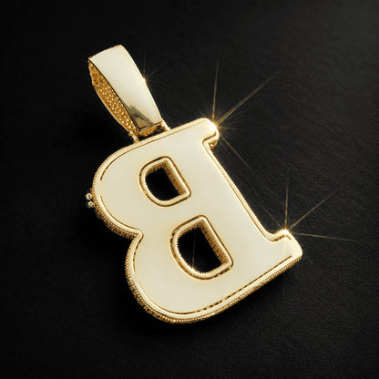 Gold Custom Initial Pendant - Iced Out Thorn Crown Letter