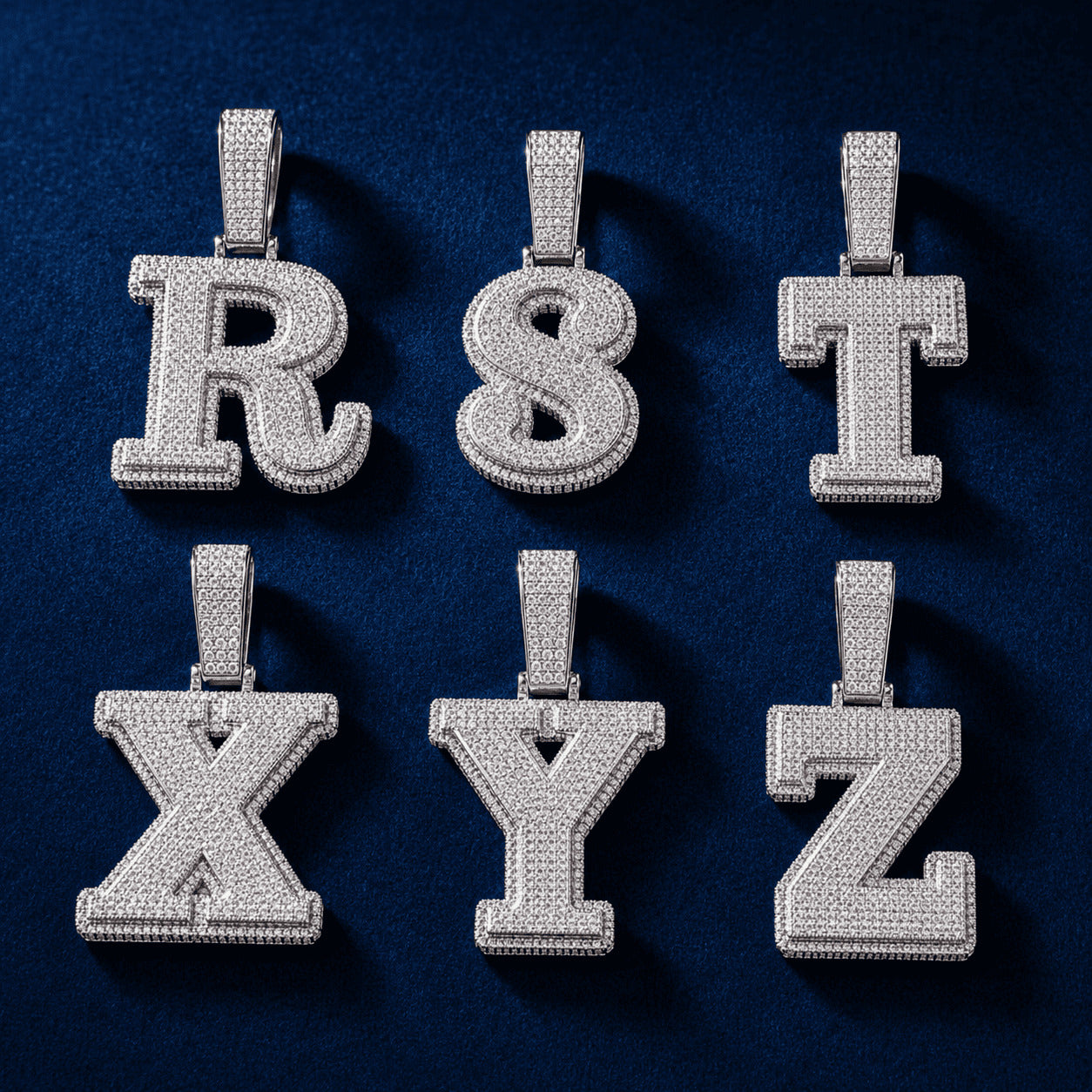 Big Ice Initial Pendant