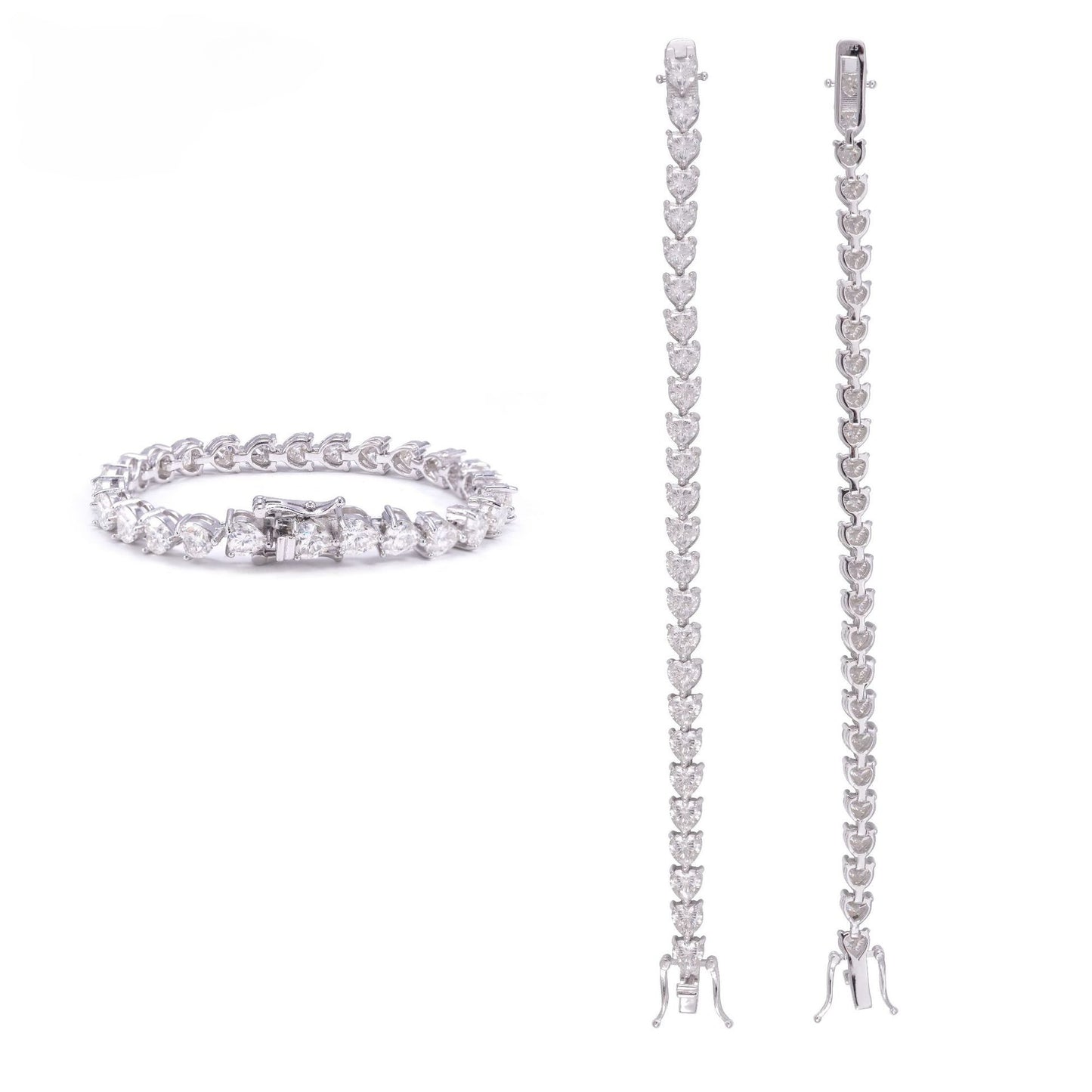 5MM Moissanite Tennis Chain - Heart Cut VVS S925 Silver
