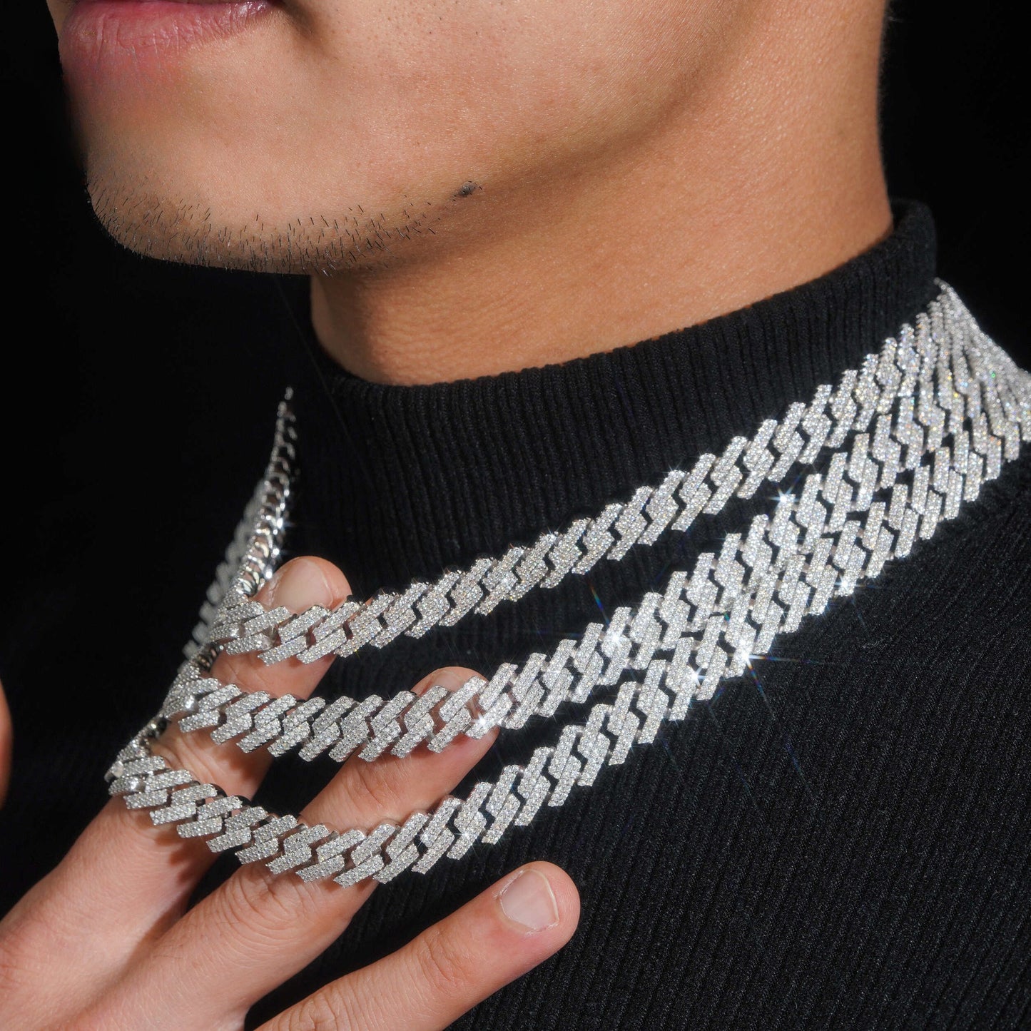 12MM S925+Moissanite Cuban Chain