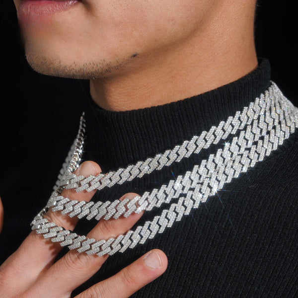 12MM S925+Moissanite Cuban Link Chain