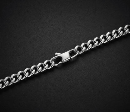 Secure clasp detail on the 6mm White Gold Miami Cuban Link Chain by icegrind. Durable hardware for your cuban link miami chain.