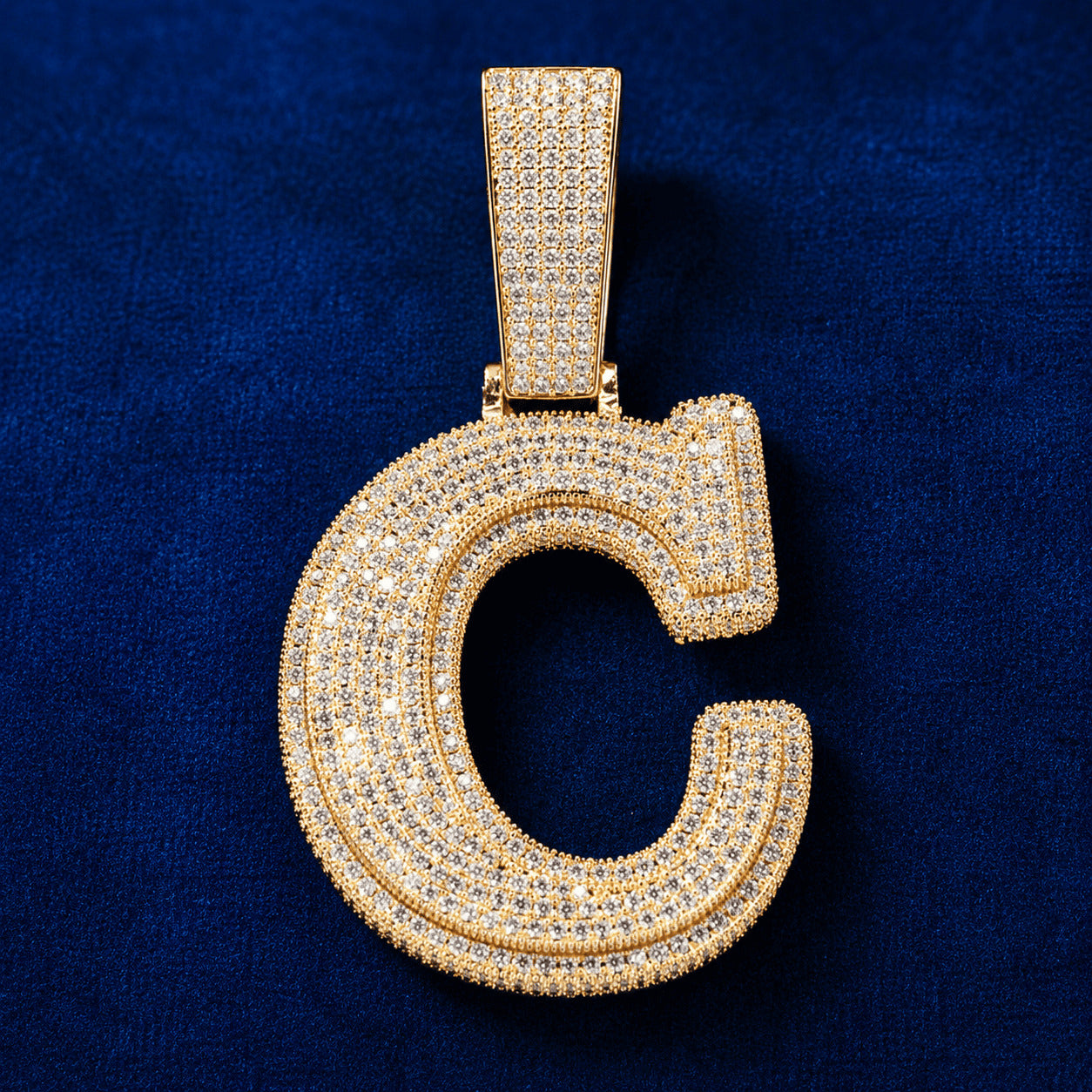 Big Ice Initial Pendant