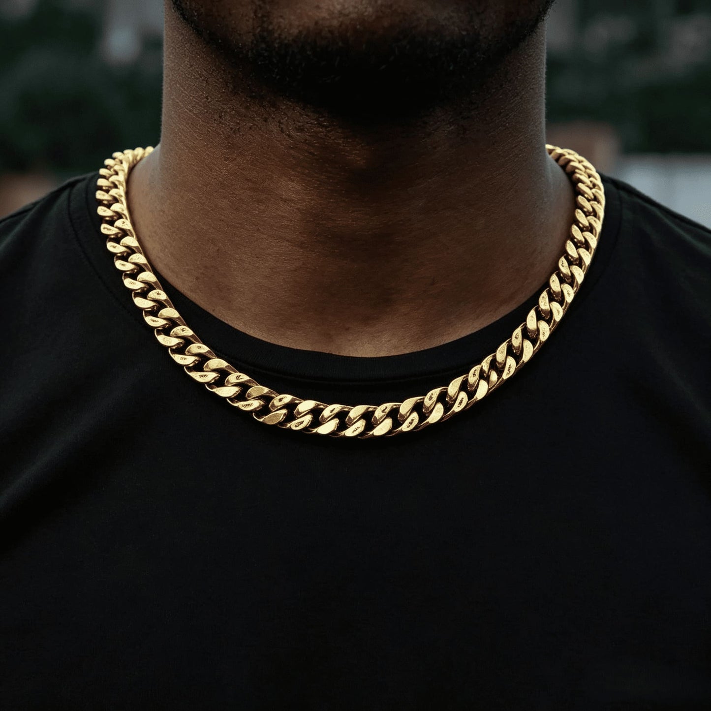 10MM 18K Gold Plated Cross Cuban Link Chain