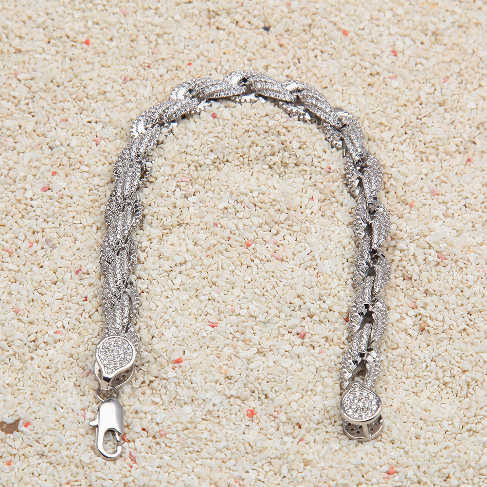 8MM Diamond Braid Bracelet
