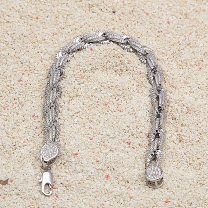 8MM Diamond Braid Bracelet