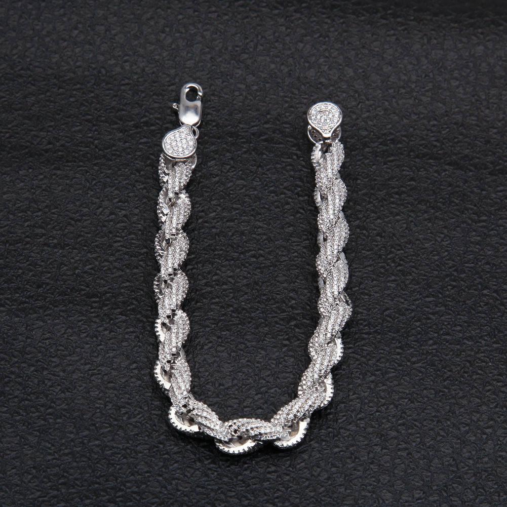 8MM Diamond Braid Bracelet