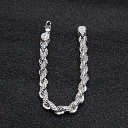 8MM Diamond Braid Bracelet