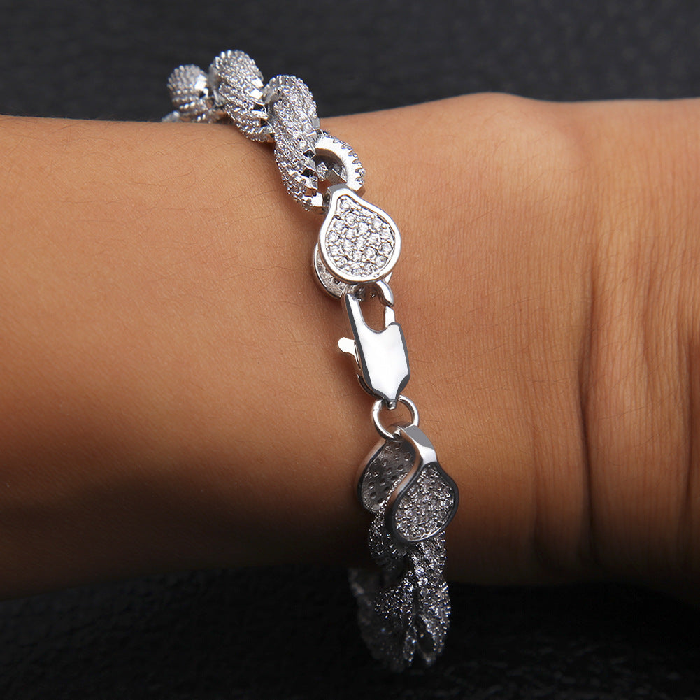 8MM Diamond Braid Bracelet