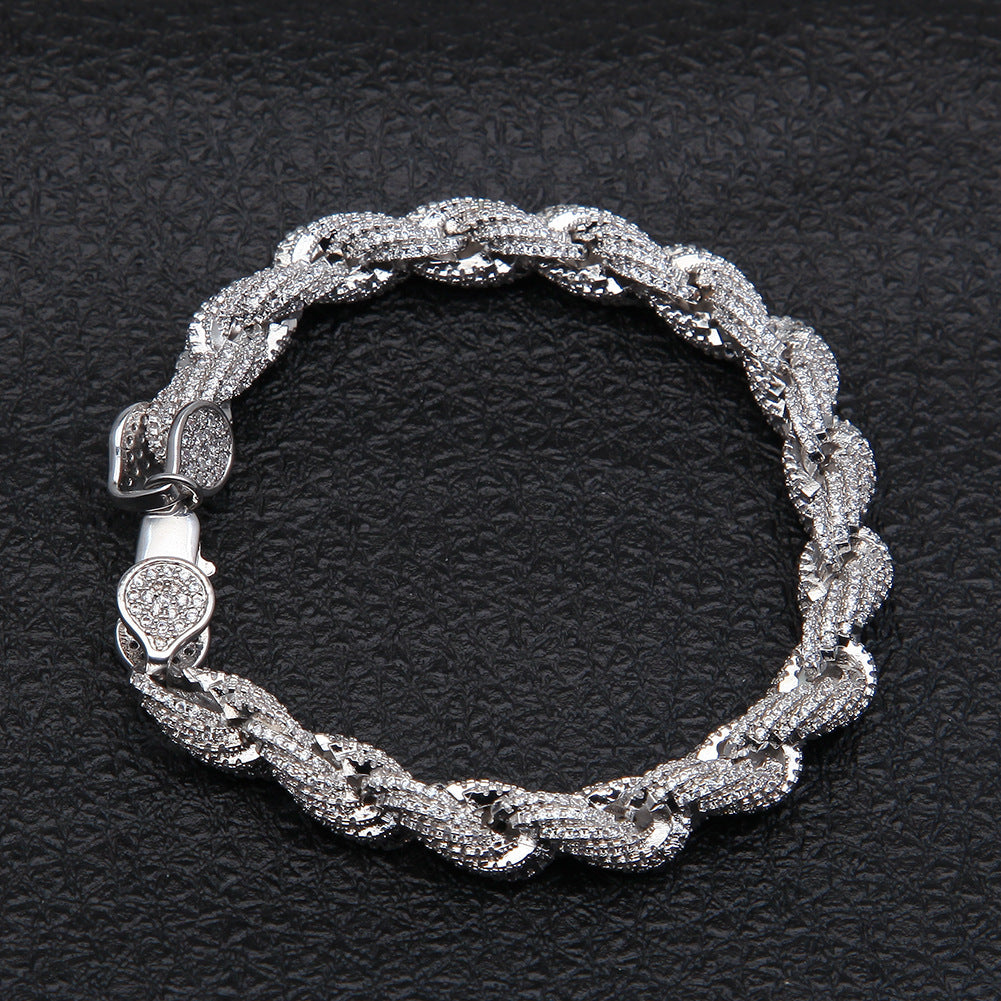 8MM Diamond Braid Bracelet