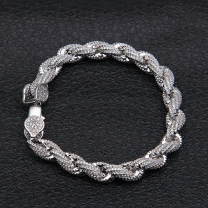 8MM Diamond Braid Bracelet