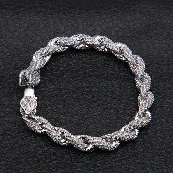 8MM Diamond Braid Bracelet