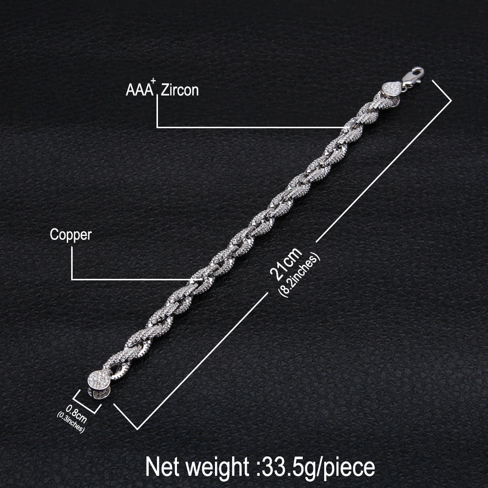 8MM Diamond Braid Bracelet