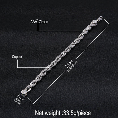 8MM Diamond Braid Bracelet