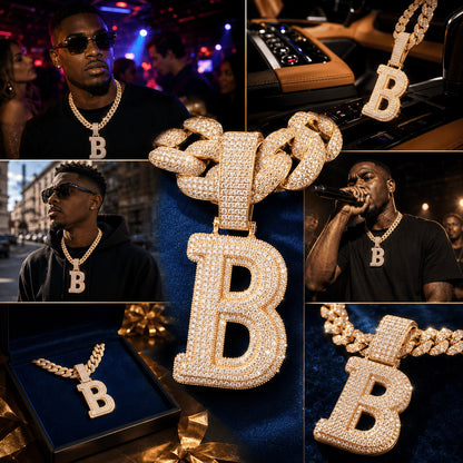 Big Ice Initial Pendant
