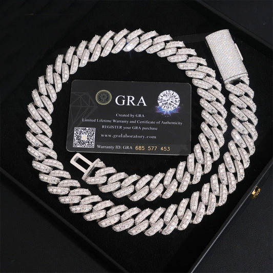 18MM S925+Moissanite Cuban Link Chain