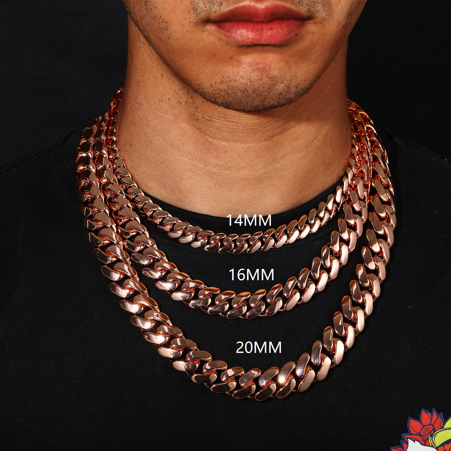 14MM Rose Gold Miami Cuban Link Chain - Bold Cuban Chain
