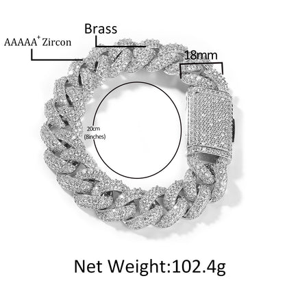 18MM Ice Ridge Cuban Bracelet