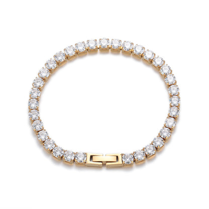 5MM Gold Tennis Bracelet - Classic Round Stone