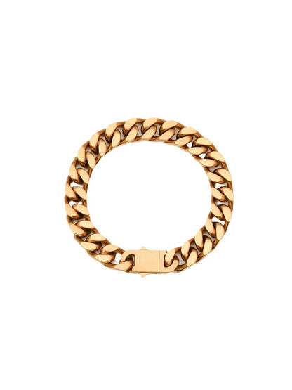 10MM Gold Cuban Link Bracelet - Smooth Matte Links