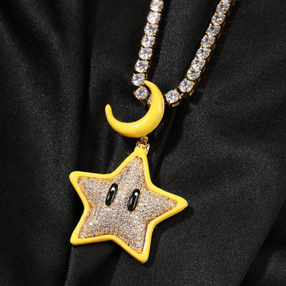 Gold Star Pendant - Night Glow Moon Charm