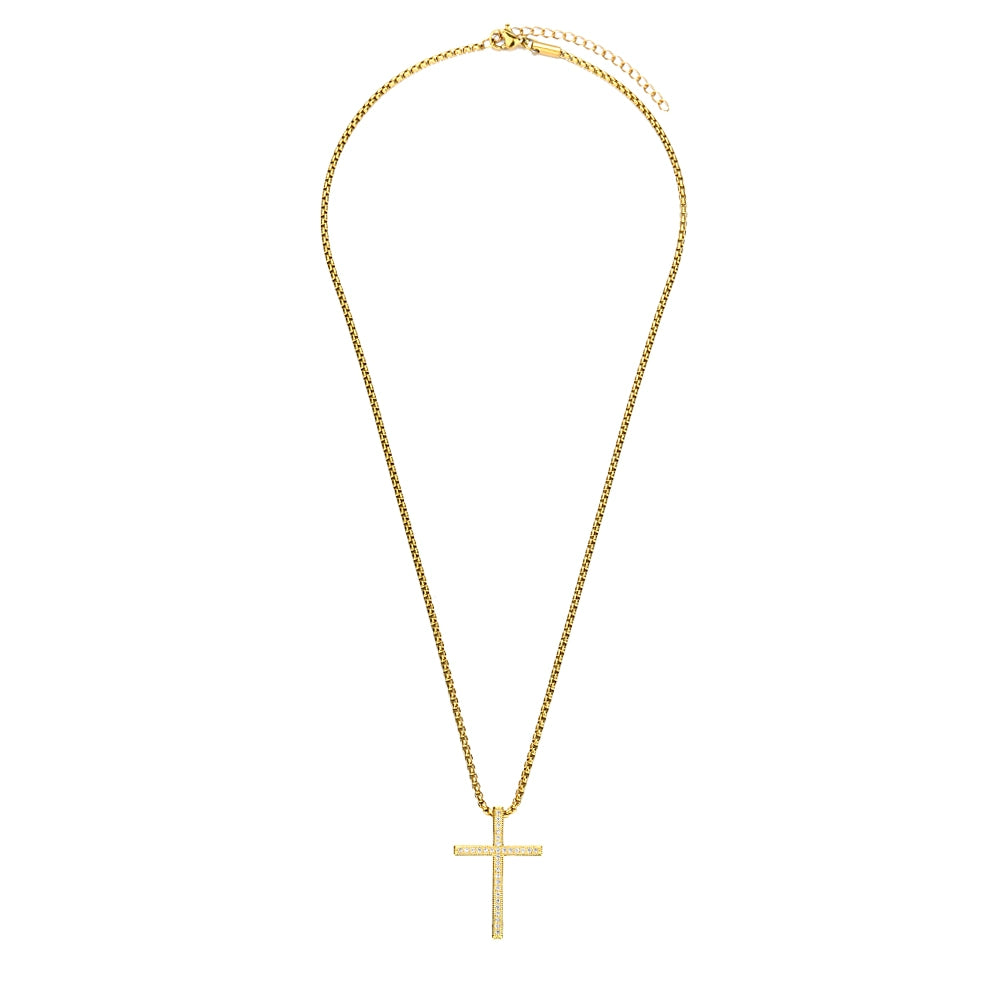 Micro Cross Drip Pendant - Ice Grind