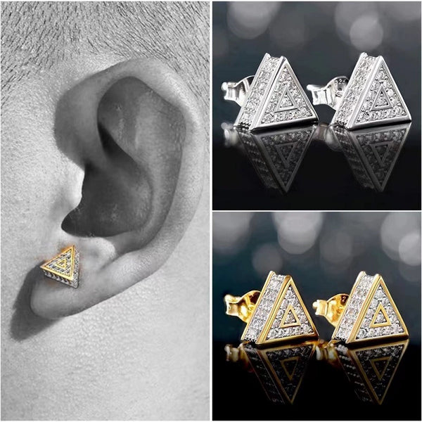 Triangle Stone Earrings - Ice Grind