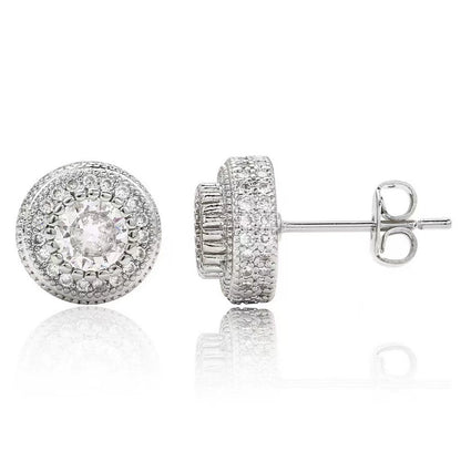 Round Zirconia Earrings - Ice Grind