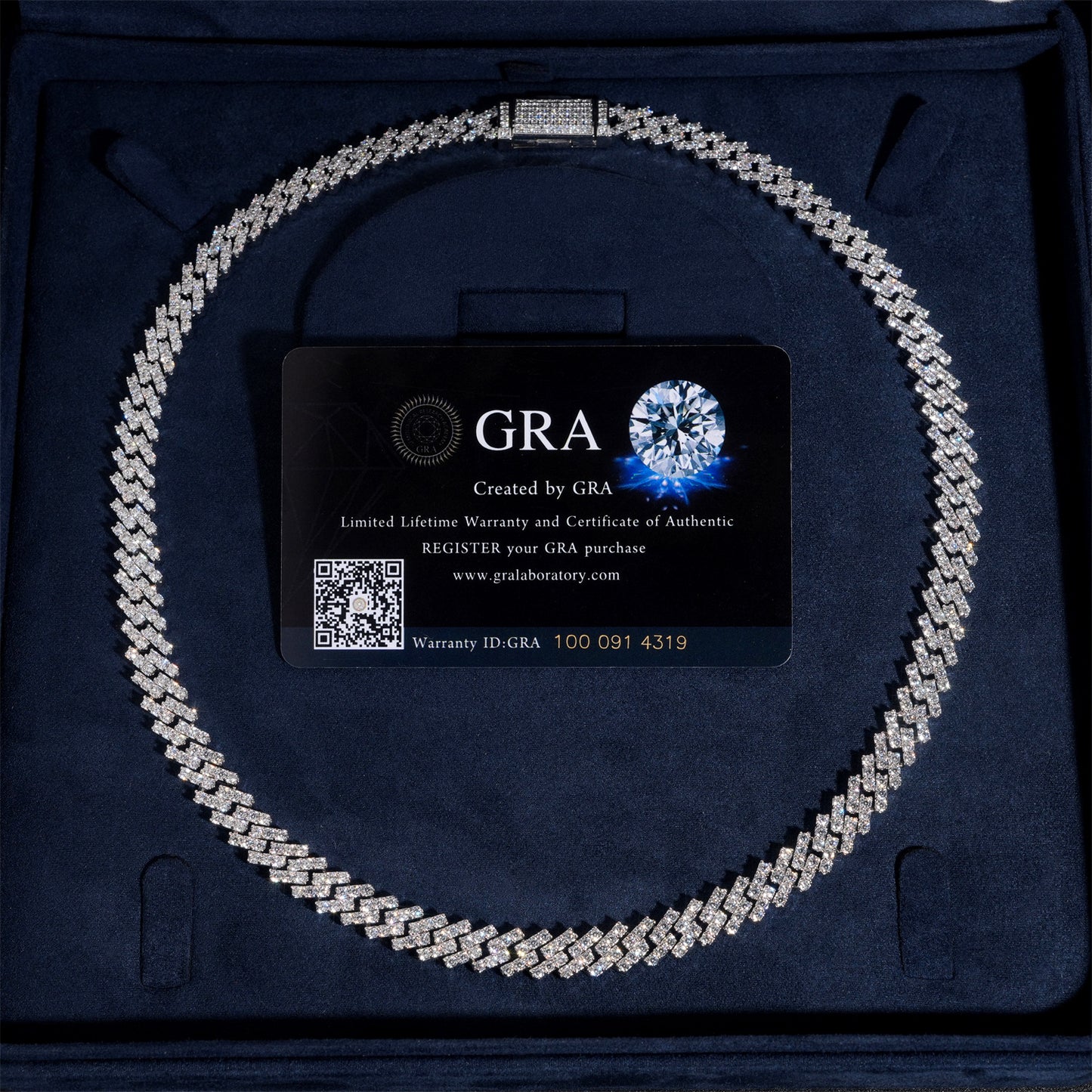 8MM Moissanite Cuban Link Chain - Single Row VVS S925 Silver